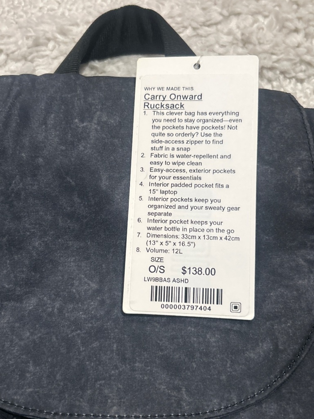 Lululemon Carry Onward Rucksack NWT Style LW9BBAS - Picture 15 of 15